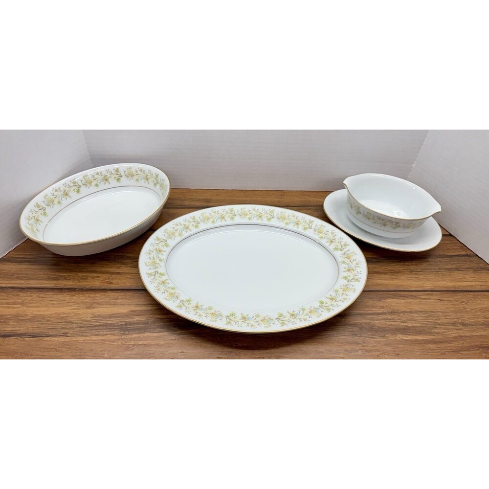 Vintage Noritake Andorra 2182 Serving Platter Vegetable Plate Gravy Boat Japan